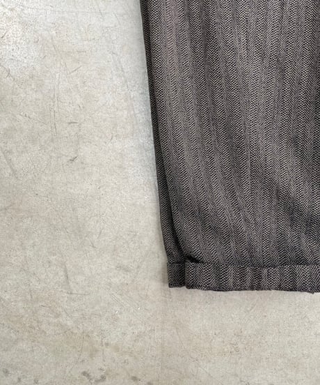 kaval / front tuck trousers 'wool dobby herringbone'(カヴァルのフロントタックトラウザーズ)