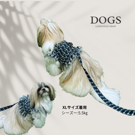 DOGSフリルデニムハーネス　DOGS Frill Denim Harness