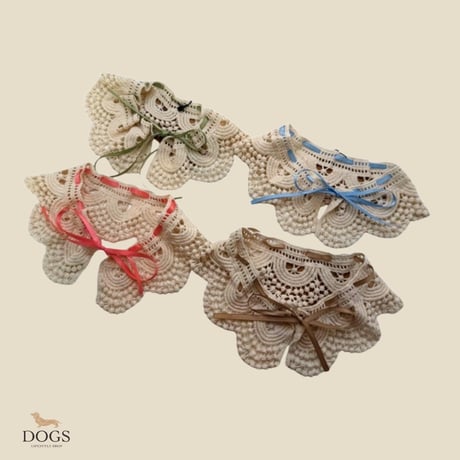 DOGSレースリボン付け襟　DOGS Lace Ribbon Collar