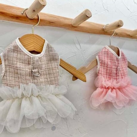 DOGSツイードチュールハーネス　DOGS Tweed Tulle Harness
