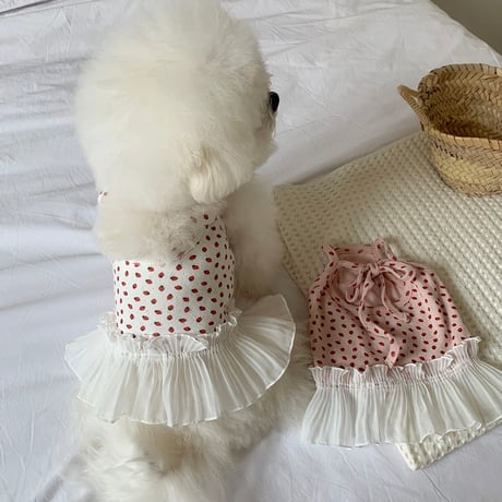 DOGS ストロベリーフリルワンピース　DOGS Strawberry Frill Dress