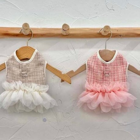 DOGSツイードチュールハーネス　DOGS Tweed Tulle Harness