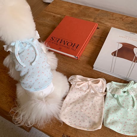 DOGS フラワーレース襟トップス　DOGS Flower Lace Collar Top