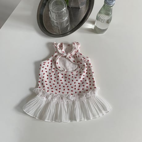 DOGS ストロベリーフリルワンピース　DOGS Strawberry Frill Dress