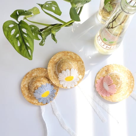フラワーストローハット  Flower Straw Hat