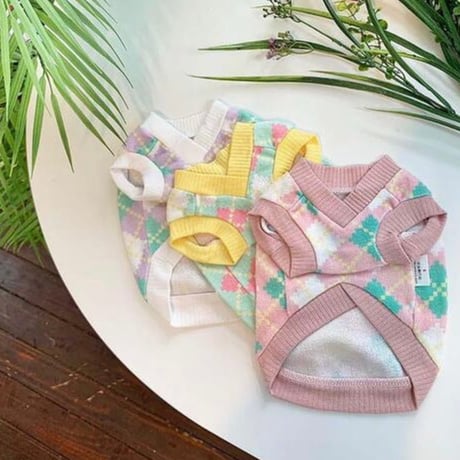 DOGSパステルアーガイル ニット DOGS Pastel Argyle Knit