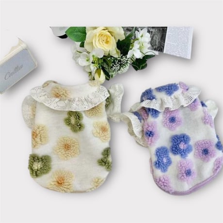 DOGSフラワーボアフリル　DOGS Floral Fleece Frill Top