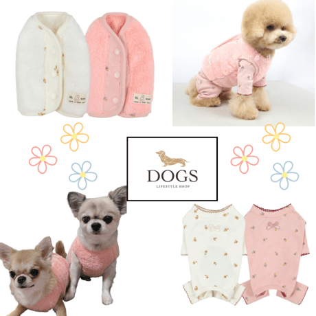 DOGSフラワーフリースベスト　DOGS Flower Fleece Vest