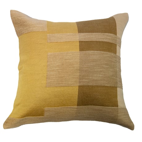 Kawari-Tsuzure cushion cover ／ square ／gold &brown