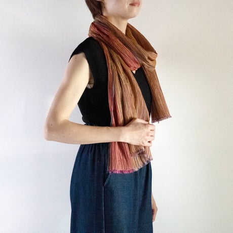 hikariful　long scarf　orange