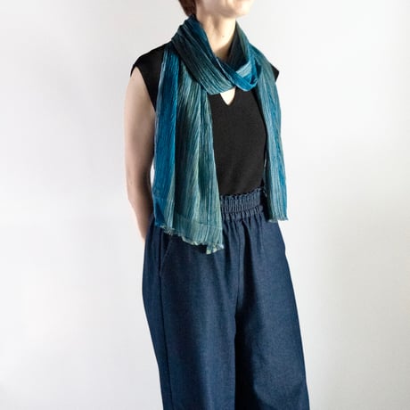 hikariful　long scarf　turquoise