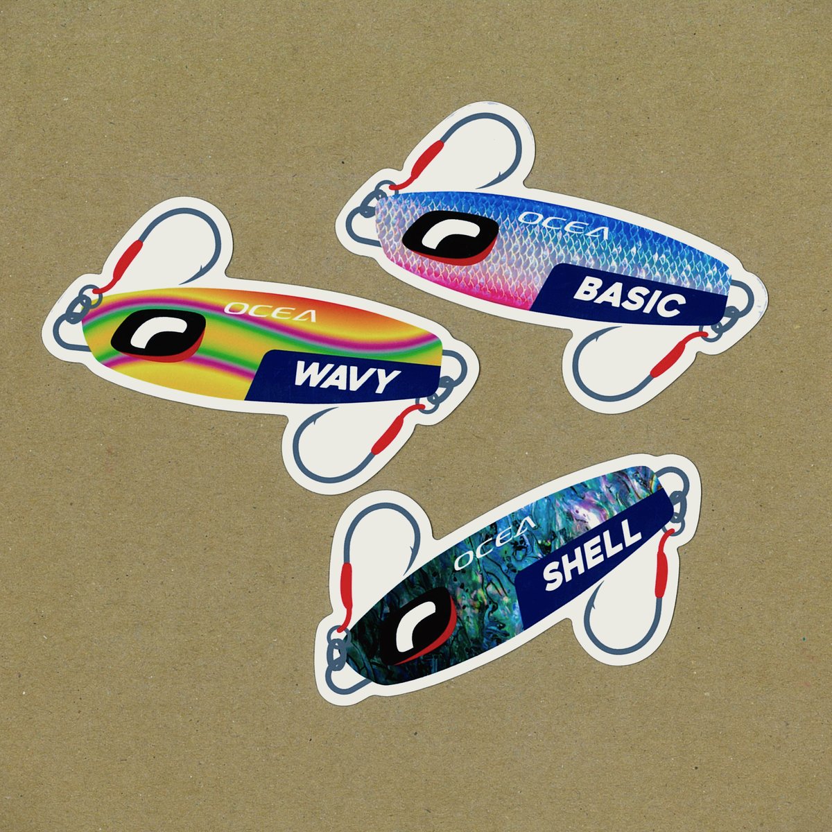 まーぐんステッカー！ ぐんぐ〜ん！ OCEA “JIG COLOR” STICKERS（3pcs set） | SHIMANO O