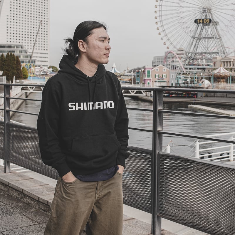 SHIMANO Front Big Logo Pullover Hoodie Black wi
