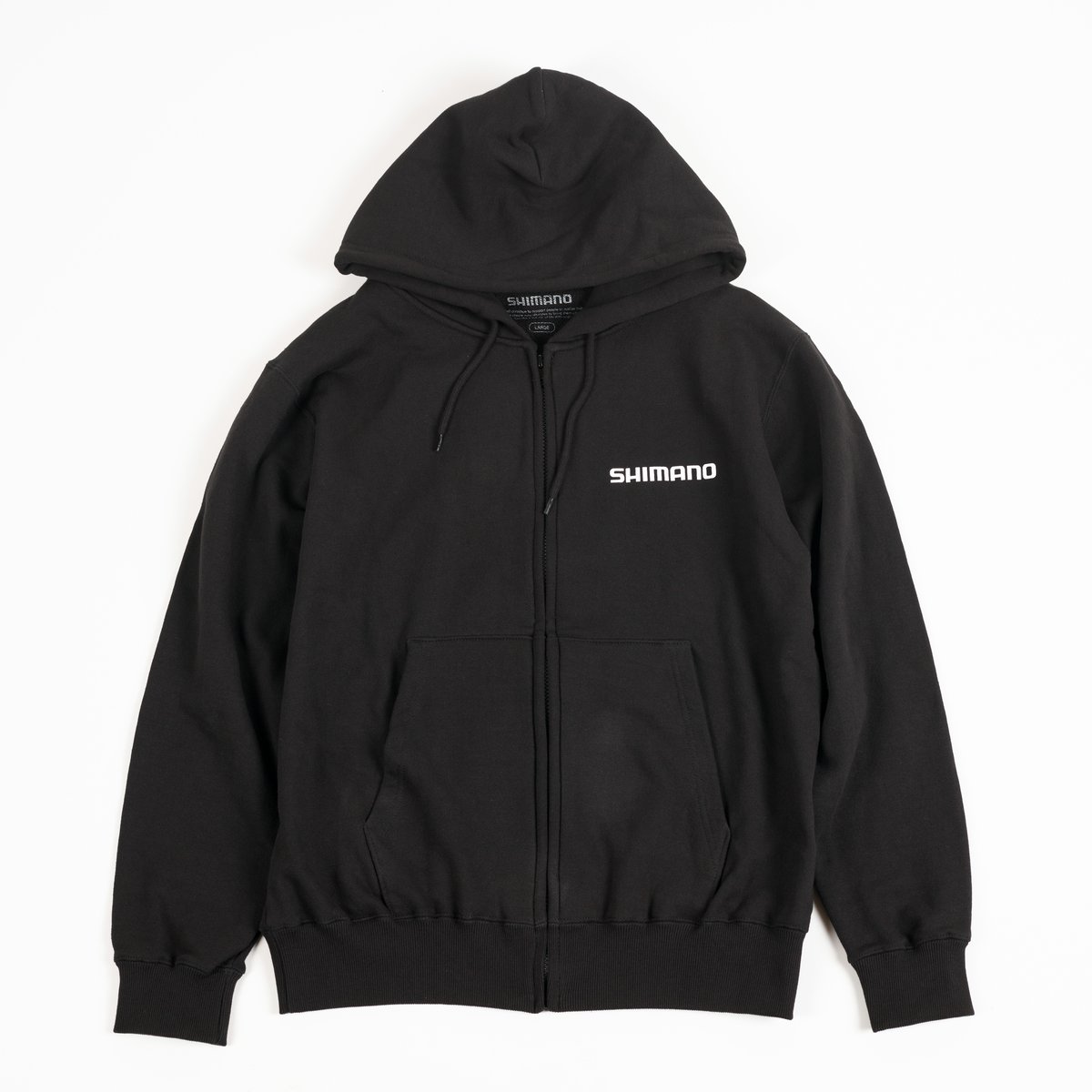 SHIMANO Big Logo Zip-up Hoodie Black with White