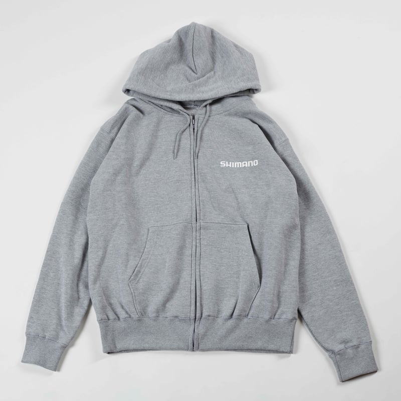 SHIMANO Pullover Hoodie – Gray　Mサイズ SHIMANO Big Logo Zip-up Hoodie Gray | SHIMANO O