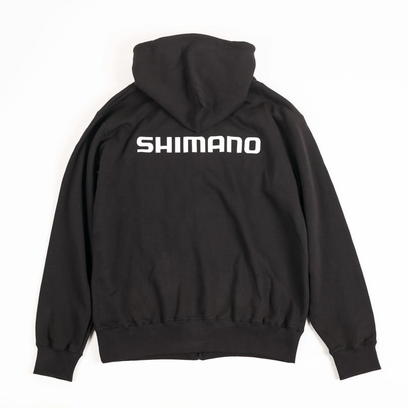 SHIMANO Big Logo Zip-up Hoodie Black with White