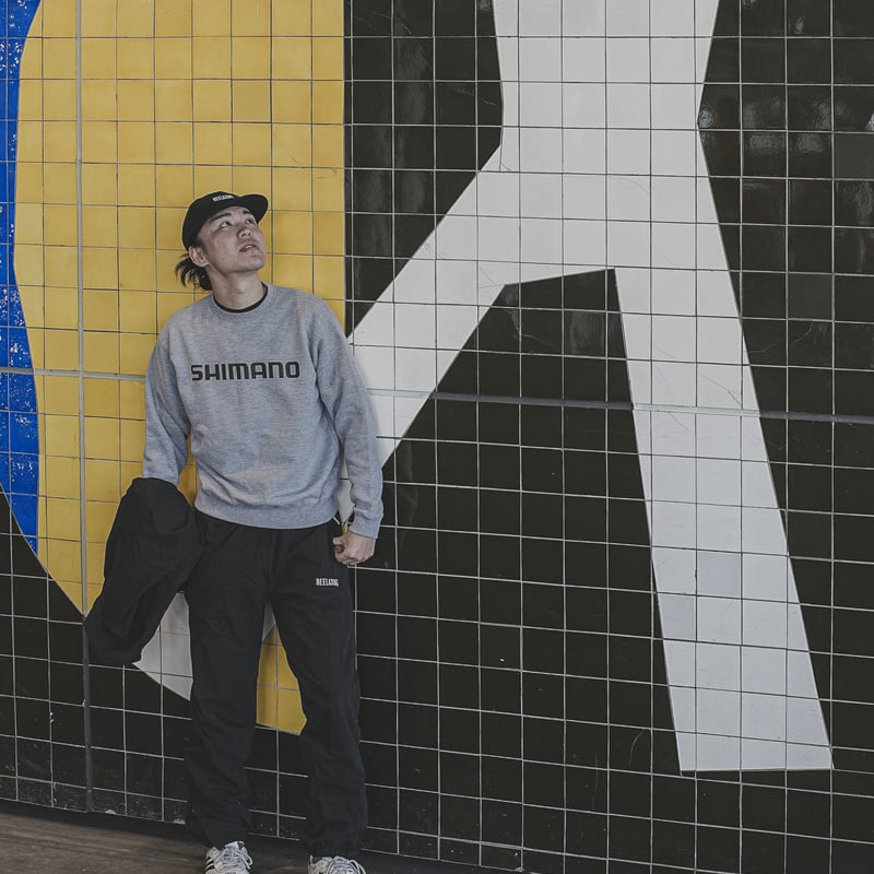 SHIMANO Big Logo Sweat Heather Gray with Black