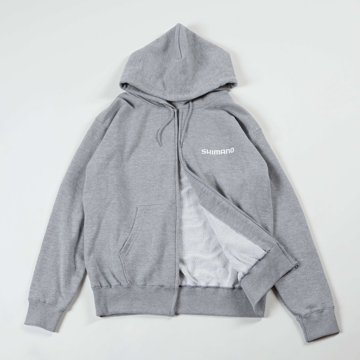 SHIMANO Big Logo Zip-up Hoodie Gray | SHIMANO O