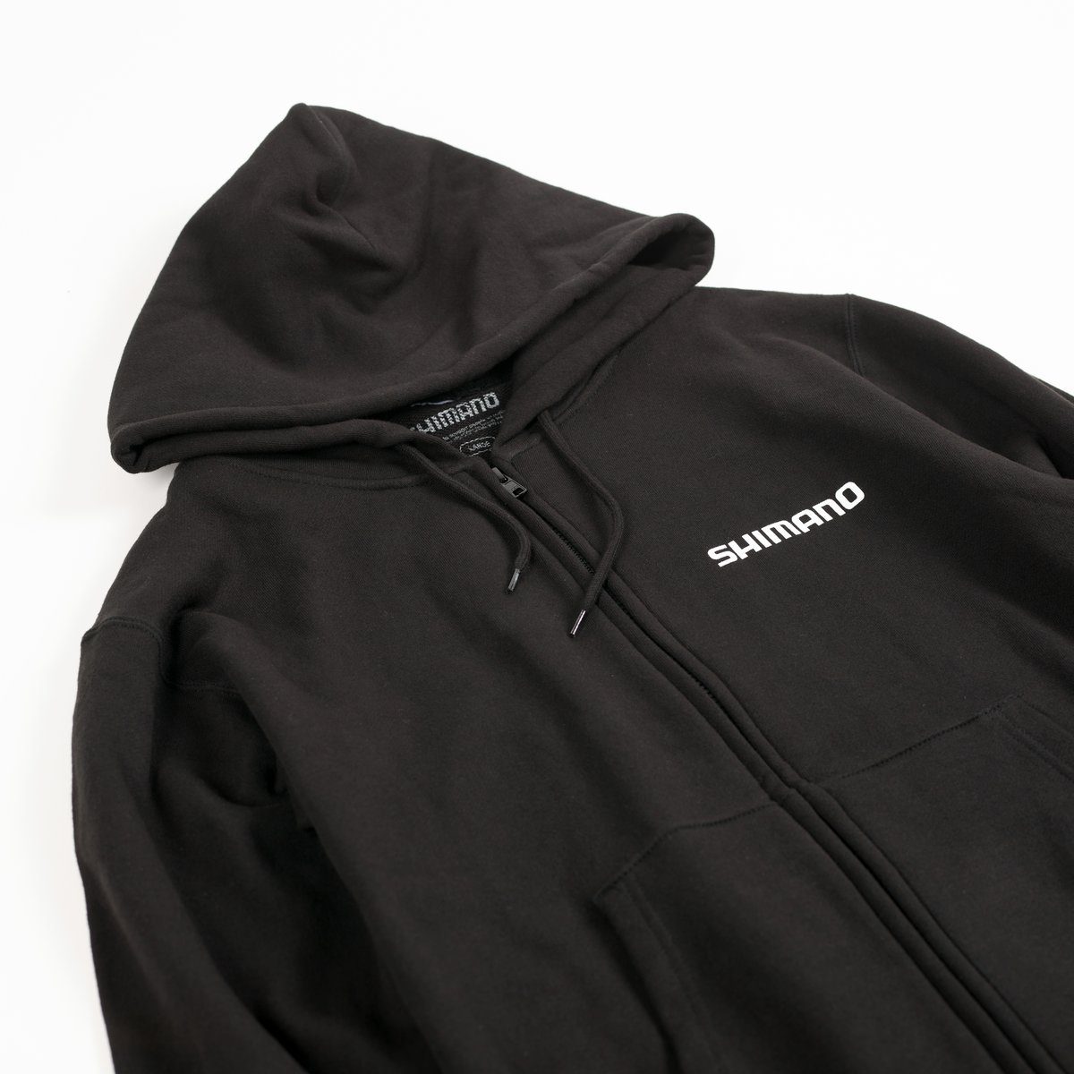 SHIMANO Big Logo Zip-up Hoodie Black with White