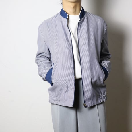 Reversible Stripe/Navy Zip Blouson 1980s