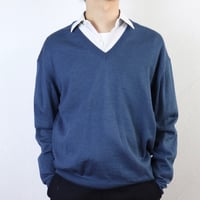 V-Neck Wool Acrylic Knit 80s
