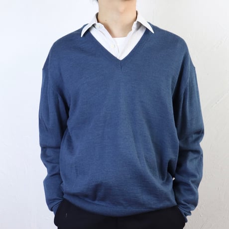 V-Neck Wool Acrylic Knit 80s