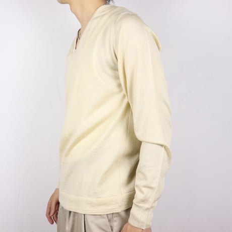 "Clairmaille" V-Neck Acryl Knit Sweater 1980s