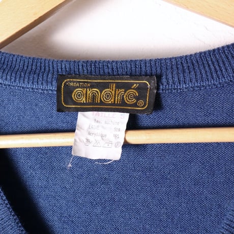 V-Neck Wool Acrylic Knit 80s