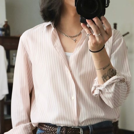 French Multi Stripe Dress Shirt 1980s