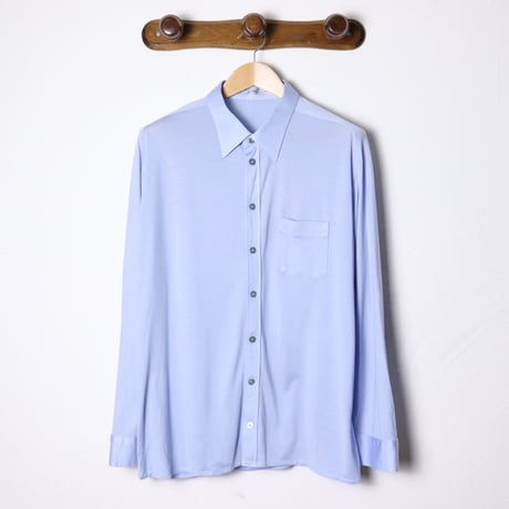 Trevira Fabric Light Blue Knit Shirt 1980s–