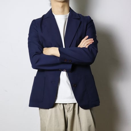 French Vintage Work Style Navy Jacket 1980s