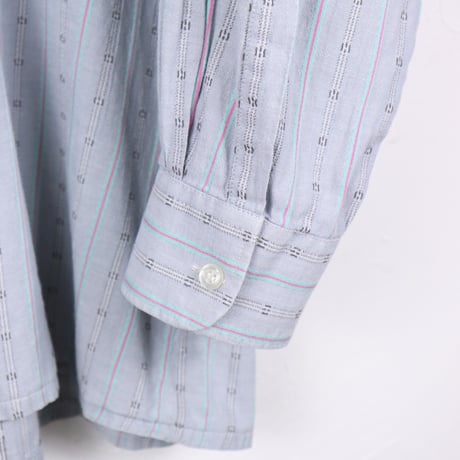 Swiss Stripe Design Shirt 1980s