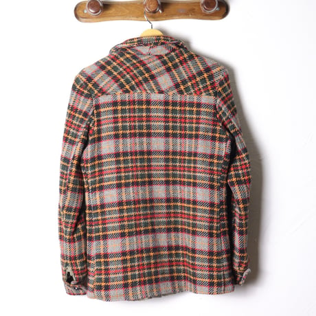 French Plaid Wool Zip Jacket 1970s