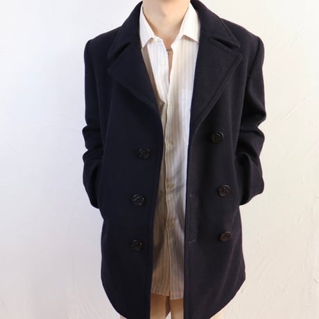 Italian Navy Wool Pea Coat 90s