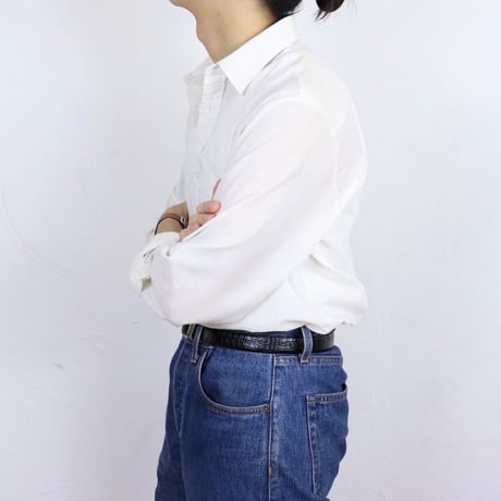French Vintage Basic Dress Shirt 1970s-80s