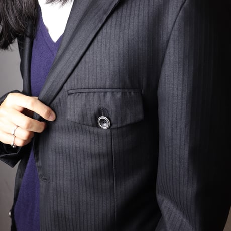 DE BLASIO / 1990s Italian Design Black Tailored Jacket