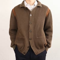 Suede-Patch Knit Blouson 80s