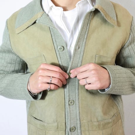 Antilope Suede × Knit Cardigan Jacket 1970s