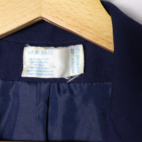 French Vintage Work Style Navy Jacket 1980s