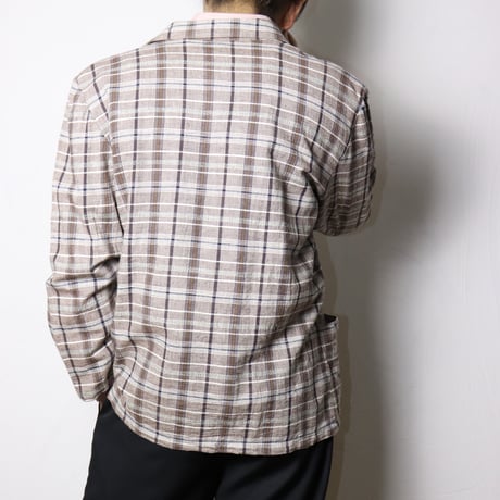 French Linen Blend Check Jacket 1980s