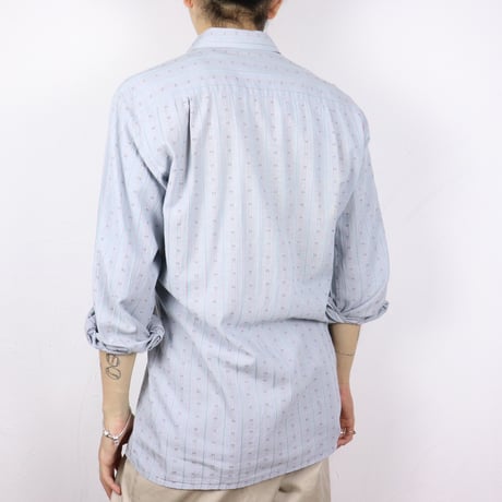 Swiss Stripe Design Shirt 1980s