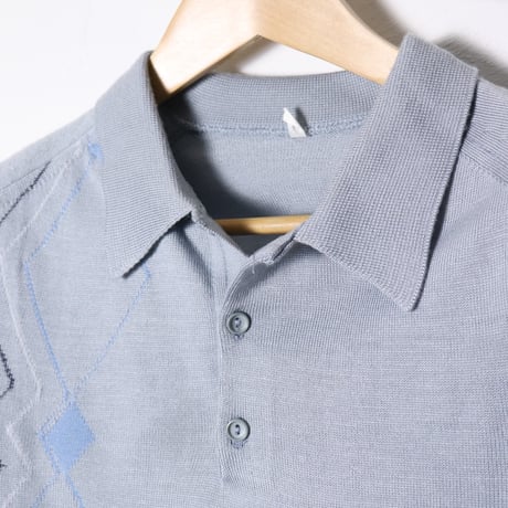 “Courtelle” Acrylic Knit Polo Shirt 1980s