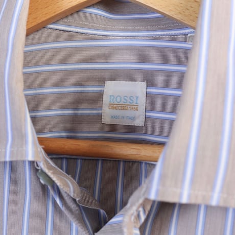 ROSSI Camiceria / 1990s Italian Stripe Cotton Shirt