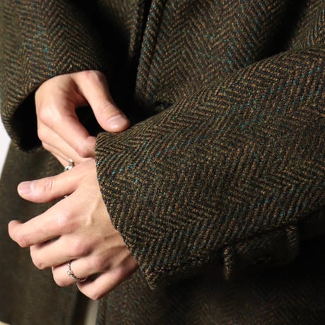 Irish Tweed Fur Collar Overcoat 1970s