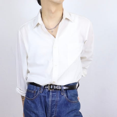 French Vintage Basic Dress Shirt 1970s-80s