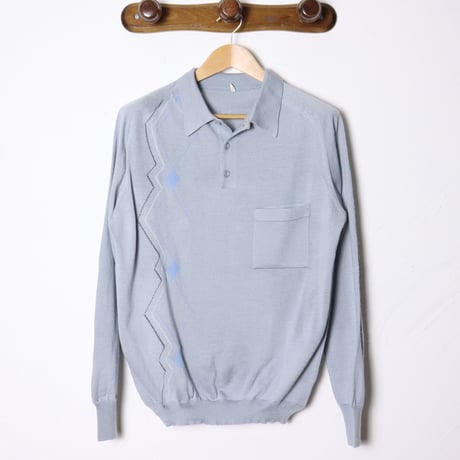 “Courtelle” Acrylic Knit Polo Shirt 1980s