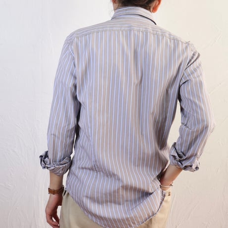 ROSSI Camiceria / 1990s Italian Stripe Cotton Shirt