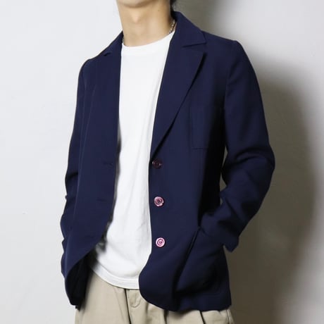 French Vintage Work Style Navy Jacket 1980s