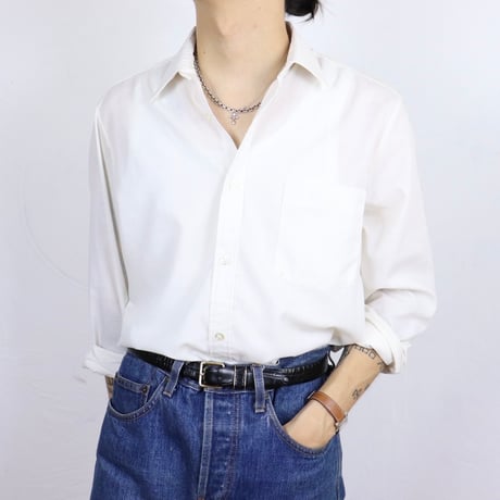 French Vintage Basic Dress Shirt 1970s-80s