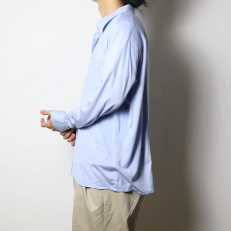 Trevira Fabric Light Blue Knit Shirt 1980s–
